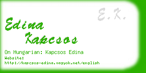 edina kapcsos business card